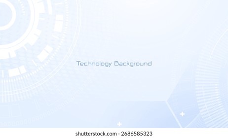 Abstract technology digital hi tech concept background. Abstract geometric white and blue futuristic banner
