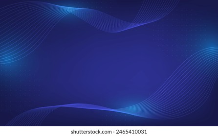 Abstract technology digital line curve dot blue background. copy space.vector illustration fantastic wallpaper design.