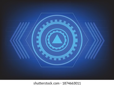 abstract technology digital on blue background.