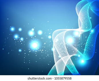 Abstract Technology Digital Particle Waves.wavy structure made of shuffled round particles.swoosh colorful wave modern stream background.Transparent Wavy Veil.Random rippled curved shape.for Design