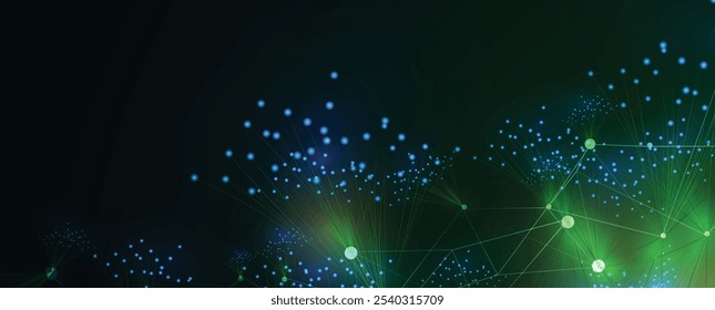 Partículas digitales de Tecnología Abstractas. Antecedentes futuristas. Visualización de Big Data. Concepto Cibernético. Arte vectorial.