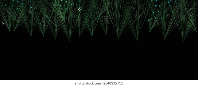 Abstract Technology Digital Particles. Futuristic Background. Big Data Visualization. Cyber Concept. Vector Art.