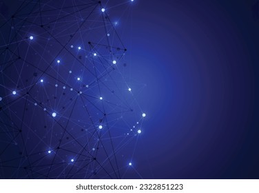 Resumen del fondo del concepto de diseño digital de alta tecnología de punto tecnológico y conexión de línea. Espacio para texto. Ilustración del vector