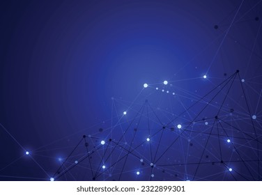 Resumen del fondo del concepto de diseño digital de alta tecnología de punto tecnológico y conexión de línea. Espacio para texto. Ilustración del vector