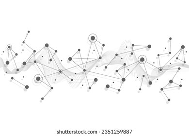 Abstract technology dot and line connection digital global business concept design background. Social network communication. Vector illustration