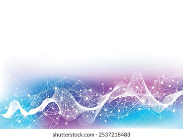 Abstract technology dot and line connection digital global business concept design background. Social network communication. Vector illustration