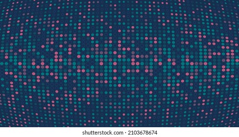 Abstract technology dots colors pattern decorative of minimal style. Geometric of dark theme background. Illustration vector