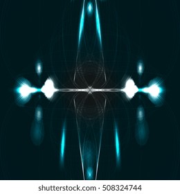 Abstract technology drawing, shiny space backgroun, magic Illustration