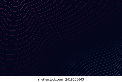 Abstract technology with dynamic wavy lines background illustration in minimalist style