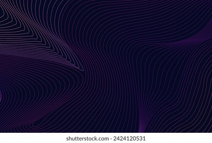 Abstract technology with dynamic wavy lines background illustration in minimalist style
