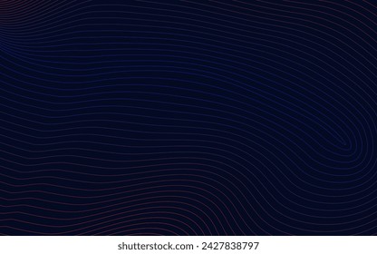 Tecnología abstracta con ilustración de fondo de líneas onduladas dinámicas en estilo minimalista