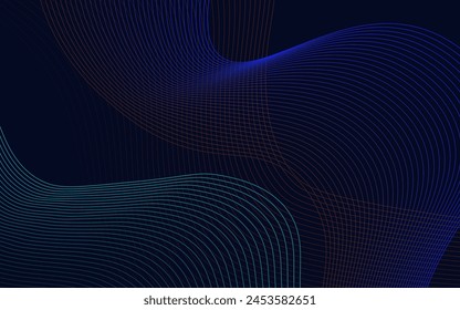 Abstract technology with dynamic wavy lines background illustration in minimalist style
