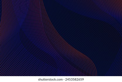 Abstract technology with dynamic wavy lines background illustration in minimalist style