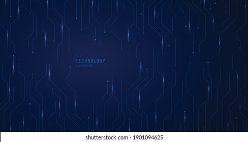 Abstract technology of electronic lines system template artwork with energy light. Futuristic gradient blue design with copy space of text background. illustration vector 