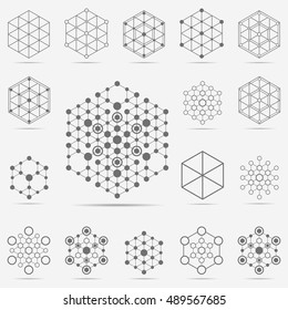 Abstract technology element. Communication element. Science. Insignia.