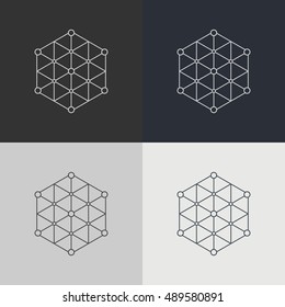 Abstract technology element. Communication element. Science. Insignia.