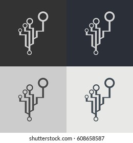 Abstract technology element. Electronics. Science.