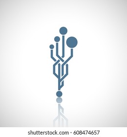 Abstract technology element with reflect. Electronics.