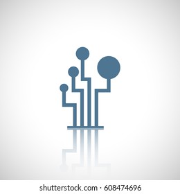 Abstract technology element with reflect. Electronics.