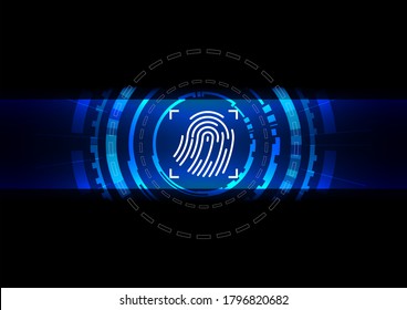 Abstract technology fingerprint  security design concept background, vector illustration design background