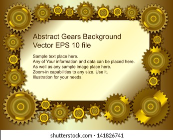 Abstract technology frame  of mechanical gears 