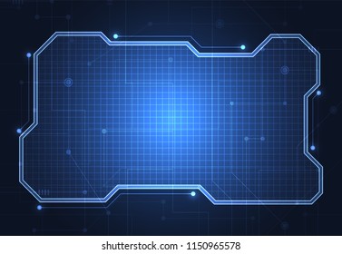 Abstract technology frame template design background. Vector illustration