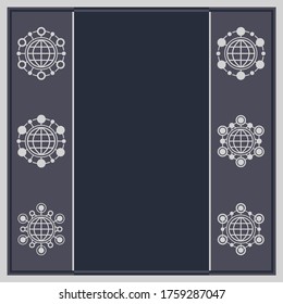 Abstract technology frame template for design. Tech empty banner.