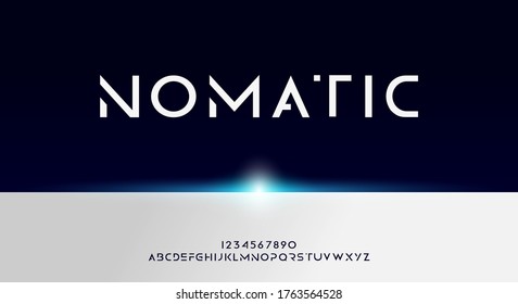 Abstract technology futuristic alphabet font. digital space typography vector illustration design	