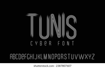 Abstract technology futuristic alphabet font. digital space typography vector illustration design