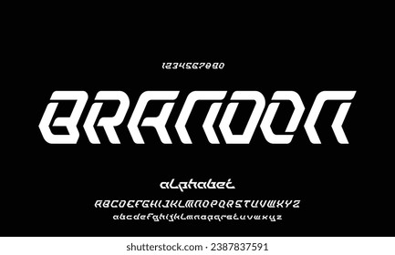 Abstract technology futuristic alphabet font. digital space typography vector illustration design