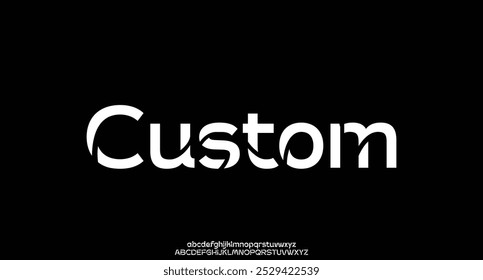 abstract technology futuristic alphabet font. digital space typography vector illustration design