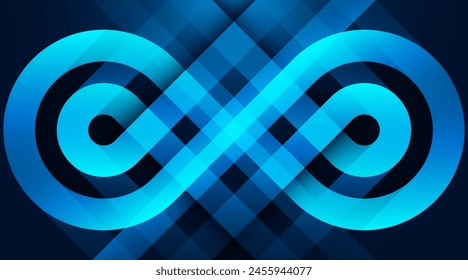 Abstract technology futuristic background. Glowing blue geometric shapes. Shiny blue gradient lines. Modern graphic design element. Suit for website, business, brochure, poster, banner, flyer