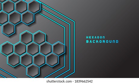abstract technology futuristic background with realistic gexagonal shapes. vector illustration