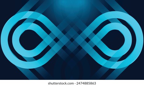 Abstract technology futuristic background. Shiny blue gradient lines. Glowing blue geometric shapes.