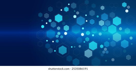 Vetor de fundo azul futurista de tecnologia abstrata editável