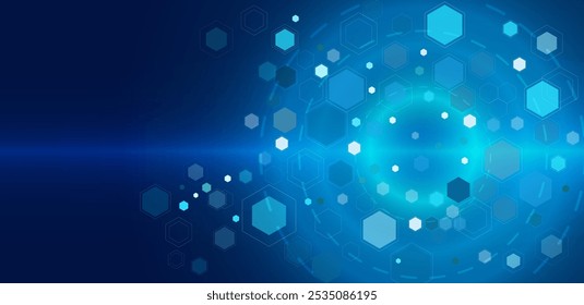 Tecnología Abstractas futurista Vector de fondo azul editable
