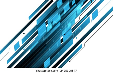 Abstract technology futuristic blue black circuit cyber dynamic geometric creative design modern background vector illustration.