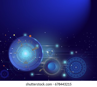 Abstract technology futuristic circuit board,Hi-tech computer digital telecom,Technological various light energy on blue sky of cyberspace,Vector illustration Interface the future concept.
