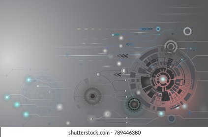 Abstract technology futuristic circuit board,Hi-tech computer digital telecom,Technological various light energy on gray sky of cyberspace,Vector illustration electronic interface the future concept.