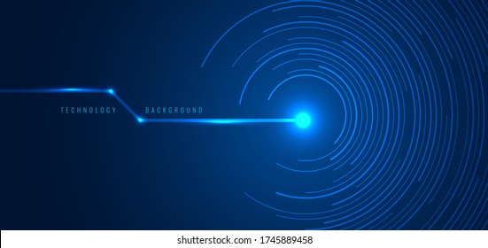 Abstract technology futuristic concept blue circular lines banner design connection  Vector illustration