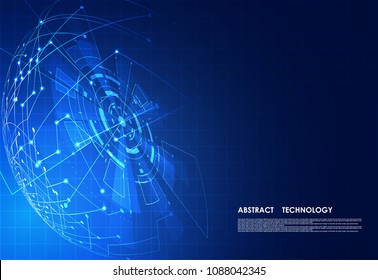 abstract technology futuristic concept circuit board high computer digital  interface hologram digital innovation on hi tech future design background