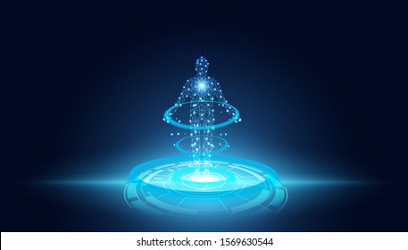 abstract technology futuristic concept of digital human body digital health care health future design on hi tech background.