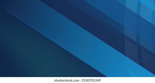 Abstract technology futuristic concept digital of blue light ray diagonal stripes lines texture on dark blue background with metallic silver tab space for your text. Science, energy, Vector