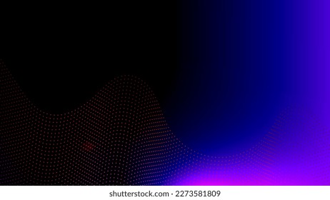 Tecnología abstracta: el concepto futurista hace que el patrón de partícula dinámica ondee sobre fondo oscuro. Ilustración gráfica vectorial.
