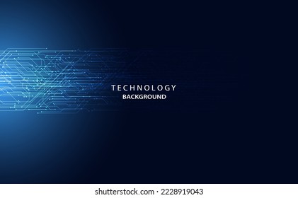 Abstract technology futuristic concept, hi-tech circuit, digital communication On a modern blue background