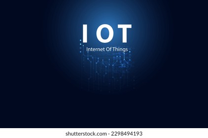Abstract technology futuristic concept internet of things digital  iot infographic on modern blue background