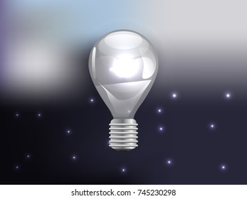 Abstract technology futuristic concept light bulb and dark violet color Hi-tech digital technology Vector design on background. 