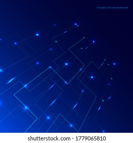 Abstract technology futuristic concept line with light blue on blue background. Vector illustration
