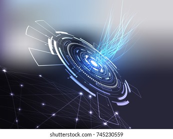 Abstract technology futuristic concept linear and circle abstract dark blue color Hi-tech digital technology Vector design on background. 