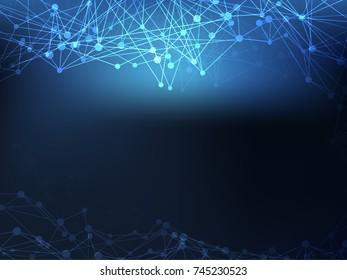 Abstract technology futuristic concept linear,polygonal dark blue color Hi-tech digital technology Vector design on background. 